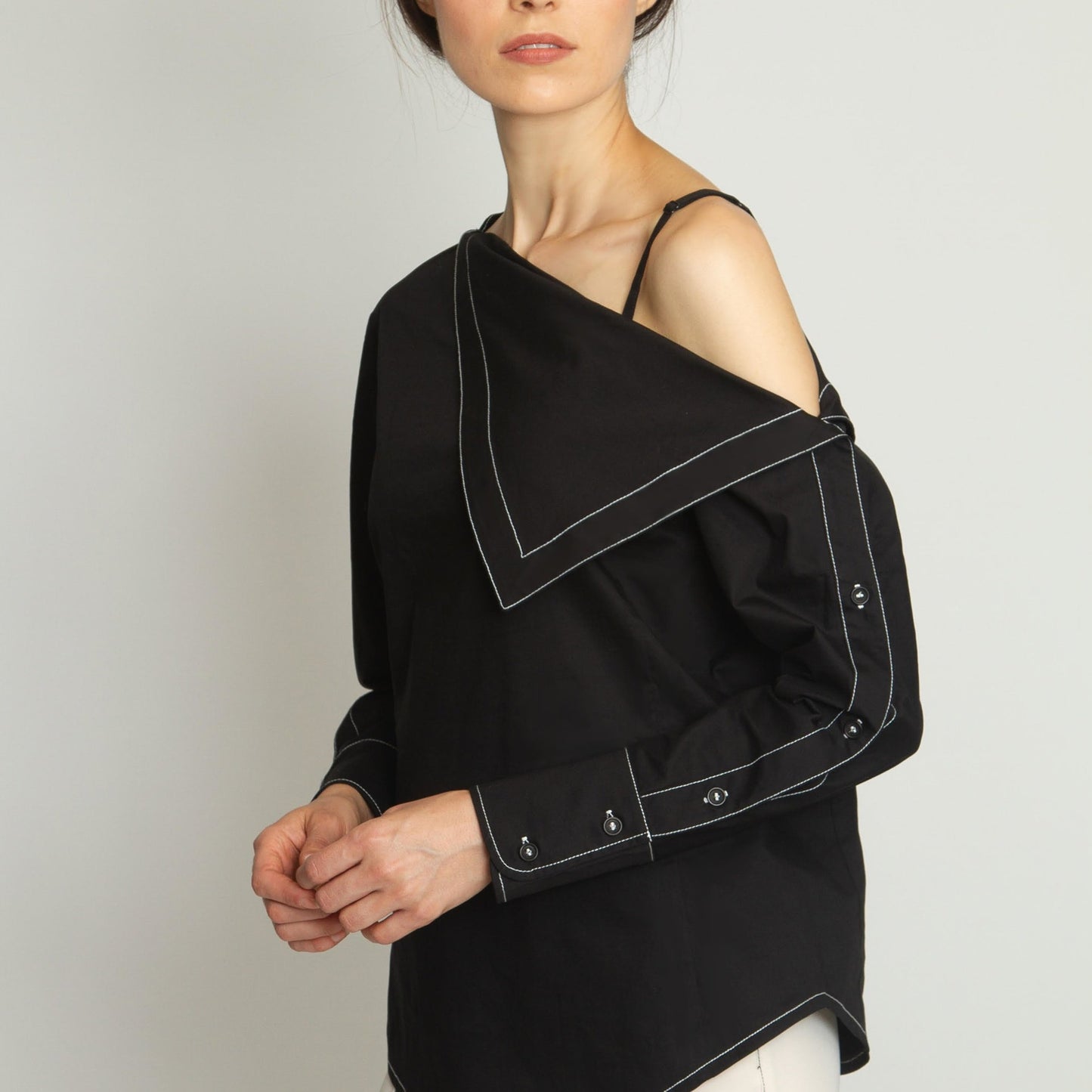 Asymmetric Off-the-Shoulder Shirt