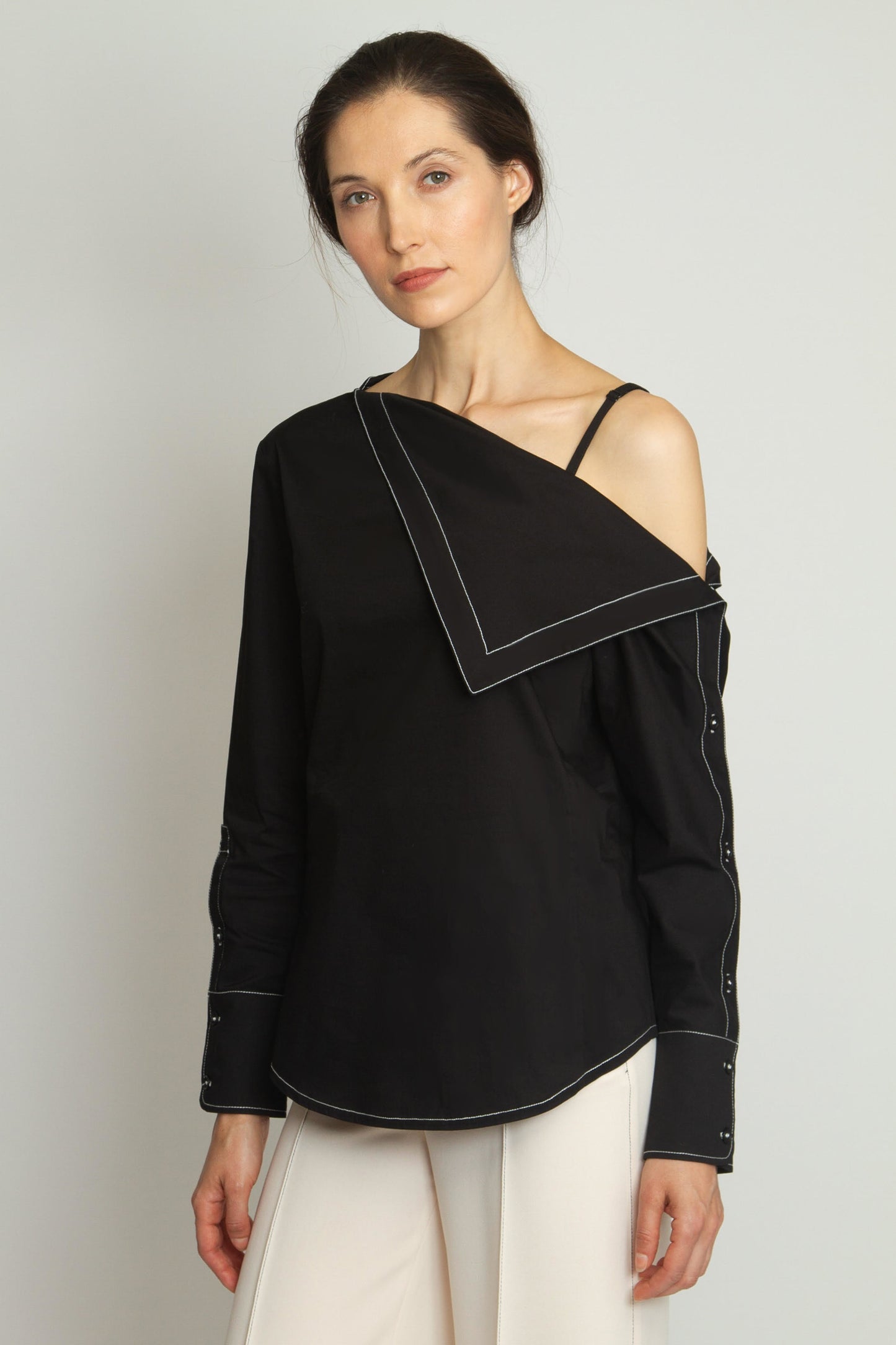 Asymmetric Off-the-Shoulder Shirt